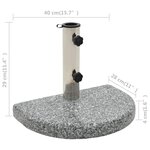 vidaXL Socle de parasol Granite courbe 10 kg Gris