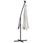 vidaXL Parasol en porte-à-feux et poteau métallique 350 cm Sable