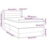 vidaXL Sommier à lattes de lit avec matelas Bleu 90x200 cm Tissu