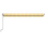 vidaXL Auvent automatique capteur de vent/LED 500x300cm Jaune et blanc