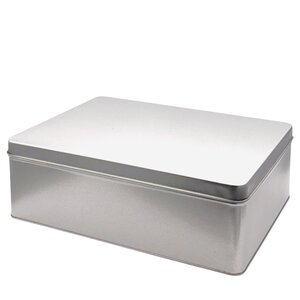 Boîte rectangulaire en fer blanc XL vernis alimentaire 27 x 20 x 9 cm