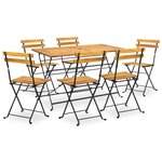vidaXL Mobilier à dîner d'extérieur pliable 7 Pièces Bois d'acacia solide