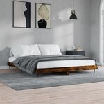 vidaXL Cadre de lit chêne fumé 120x200 cm bois d'ingénierie