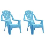 vidaXL Chaises de jardin pour enfants lot de 2 bleu 37x34x44 cm PP