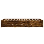 vidaXL Cadre de lit à tiroirs chêne fumé 135x190 cm bois d'ingénierie