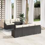 vidaXL Ensemble de canapé de jardin 8 pièces avec coussins Noir Poly Rattan