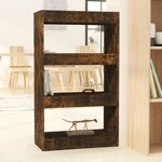 vidaXL Bibliothèque/Séparateur de pièce Chêne fumé Bois d'ingénierie