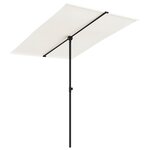 vidaXL Parasol d'extérieur avec mât en aluminium 2x1 5 m Blanc sable