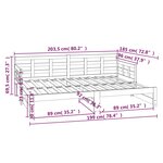 vidaXL Lit coulissant blanc bois de pin massif 2x(90x200) cm