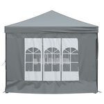 vidaXL Tente de réception pliable avec parois Anthracite 3x6 m