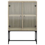 vidaXL Armoire latérale avec portes en verre chêne sonoma 69x37x100 cm