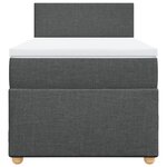 vidaXL Sommier à lattes de lit avec matelas Gris foncé 100x200cm Tissu