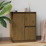 vidaXL Buffet Marron miel 60x34x75 cm Bois massif de pin