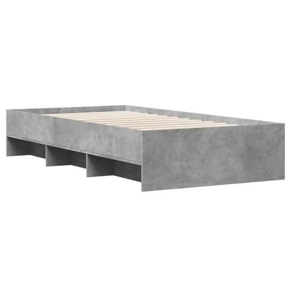 vidaXL Cadre de lit gris béton 90x190 cm bois d'ingénierie