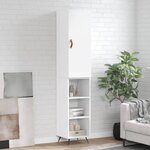 vidaXL Buffet haut Blanc 34 5x34x180 cm Bois d'ingénierie