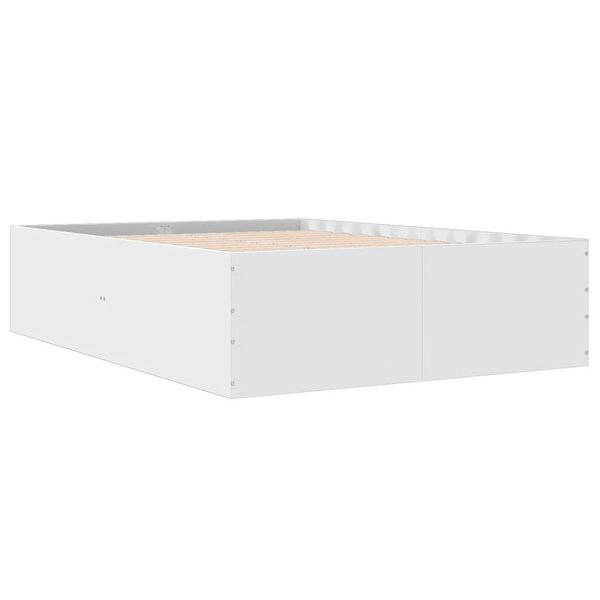 vidaXL Cadre de lit blanc 120x200 cm bois d'ingénierie