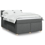vidaXL Sommier à lattes de lit avec matelas Gris foncé 140x200cm Tissu