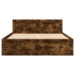 vidaXL Cadre de lit avec tête de lit chêne fumé 140x190 cm