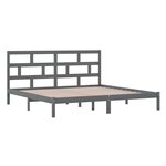 vidaXL Cadre de lit Gris Bois de pin massif 200x200 cm