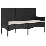 vidaXL Salon de jardin 4 Pièces avec coussins Noir Résine tressée