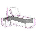 vidaXL Chaise longue avec table et coussin gris résine tressée