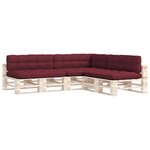 vidaXL Coussins de canapé palette 7 Pièces Rouge bordeaux