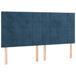 vidaXL Sommier à lattes de lit et matelas Bleu foncé 180x200cm Velours