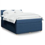 vidaXL Sommier à lattes de lit avec matelas Bleu 160x200 cm Tissu