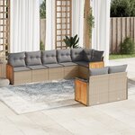 vidaXL Salon de jardin avec coussins 8 Pièces beige résine tressée