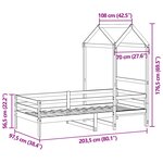 vidaXL Lit de jour avec toit 90x200 cm bois de pin massif