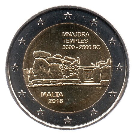 Pièce de monnaie 2 euro commémorative malte 2018 – mnajdra
