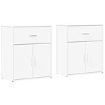 vidaXL Buffets 2 Pièces blanc 60x31x70 cm bois d'ingénierie