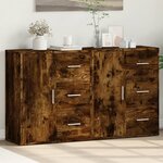 vidaXL Buffets 2 Pièces chêne fumé 60x31x70 cm bois d'ingénierie