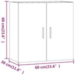 vidaXL Armoire murale Noir 60x30x60 cm Bois d'ingénierie