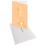Carte D'anniversaire 2 Ans En Or - Orange - A Message - Pour Enfant Garçon Fille - Ourson - 11 5 X 17 Cm - Draeger paris