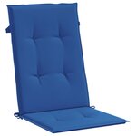 vidaXL Coussins de chaise de jardin à dossier haut lot de 4 bleu royal
