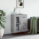vidaXL Buffet gris béton 69 5x34x90 cm bois d'ingénierie
