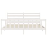 vidaXL Cadre de lit avec tête de lit blanc 200x200 cm bois massif