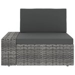vidaXL Salon de jardin 10 Pièces avec coussins Gris Résine tressée
