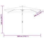 vidaXL Parasol 200 x 300 cm Vert Rectangulaire