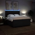 vidaXL Sommier à lattes de lit avec matelas Noir 200x200 cm Tissu