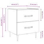 vidaXL Table de chevet chêne fumé 40x35x47 5 cm bois d’ingénierie