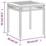 vidaXL Table de jardin noir 38x38x42 cm résine tressée et bois acacia
