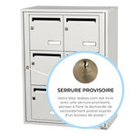 Bloc collectif leabox.com  2x3  grade 3  simple face  Intérieur  fixation murale   Blanc pur RAL 9010 finition brillante