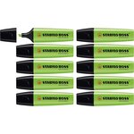 Surligneur BOSS ORIGINAL Rechargeable Pointe Biseautée 2-5 mm Vert x 10 STABILO