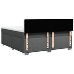 vidaXL Sommier à lattes de lit avec matelas Gris foncé 180x200cm Tissu
