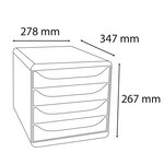 Module De Classement Big Box 4 Tiroirs Glossy - Blanc Brillant - Exacompta