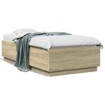 vidaXL Cadre de lit chêne sonoma 90x190 cm bois d'ingénierie