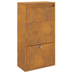 vidaXL Boîte de dépôt de colis avec porte Marron 44 x 22 x 82 cm Acier