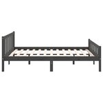 vidaXL Cadre de lit Gris Bois massif 140x190 cm